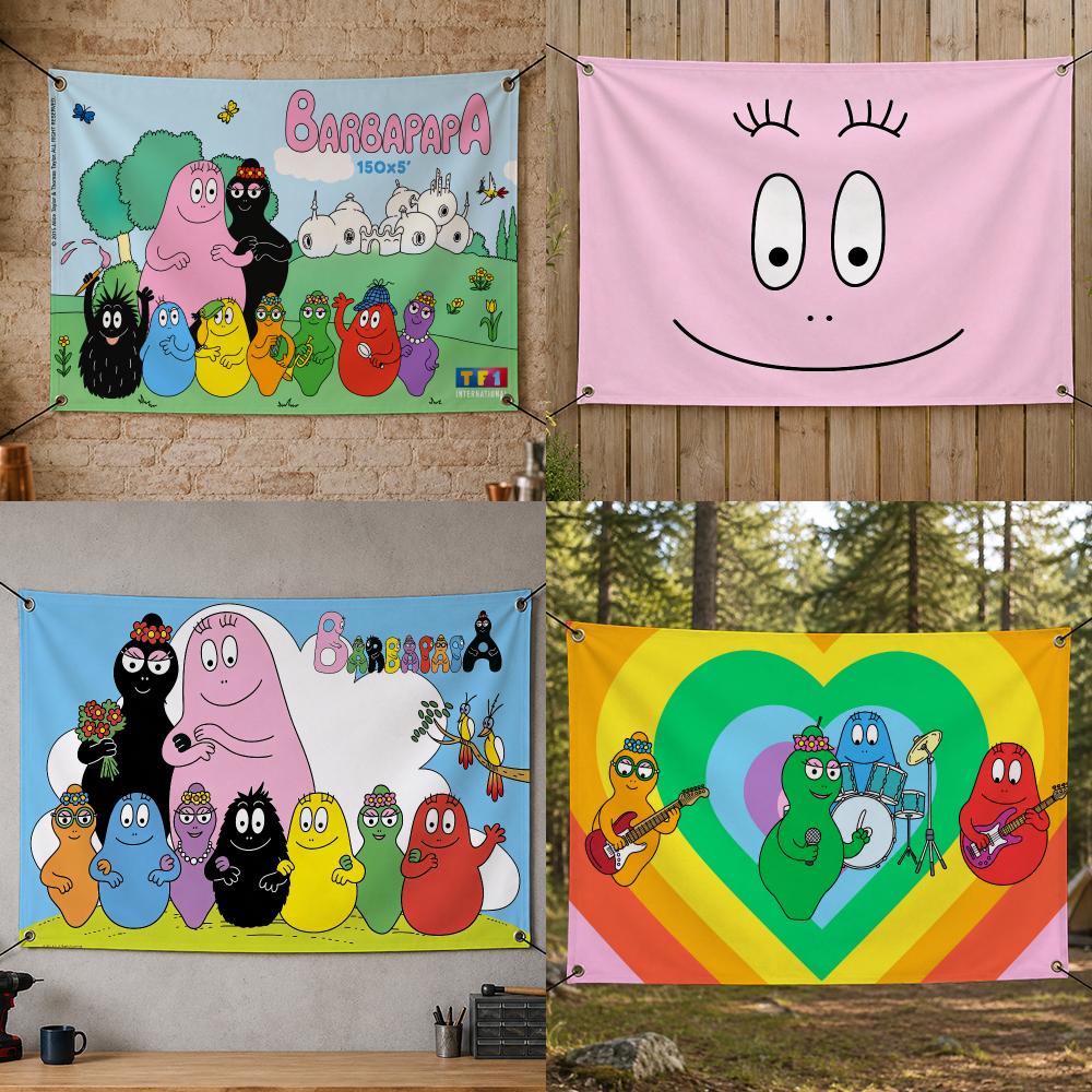 Party Games Classic - Bandeira Clássica de Desenho Animado B-Barbapapa