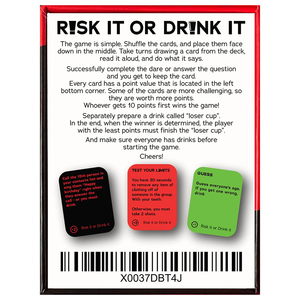 Risco ou beber divertido jogo  - Party Games Questions For Adults avaliação e preço