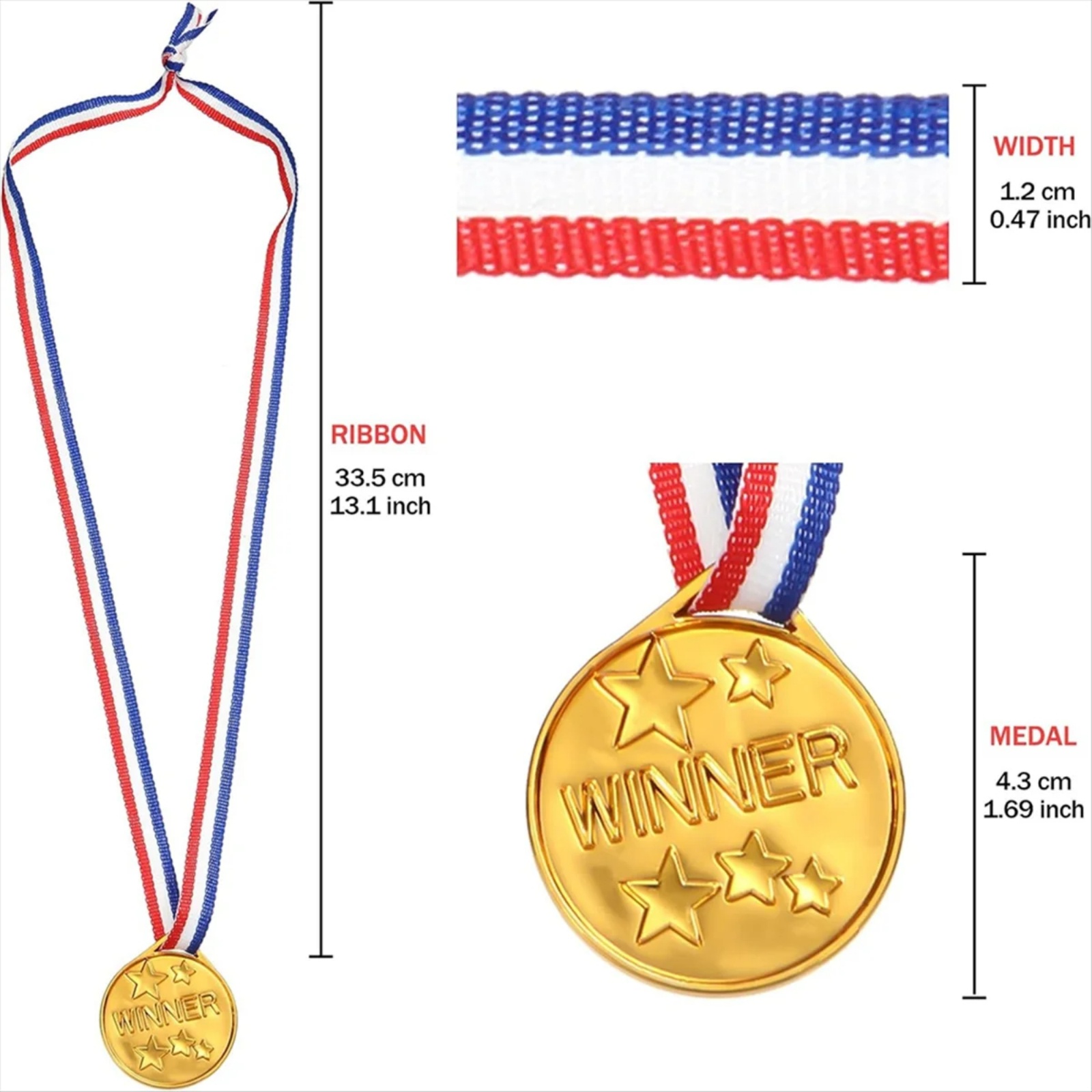 30 peças de medalhas de plásti - Party Games Quiz avaliação e preço